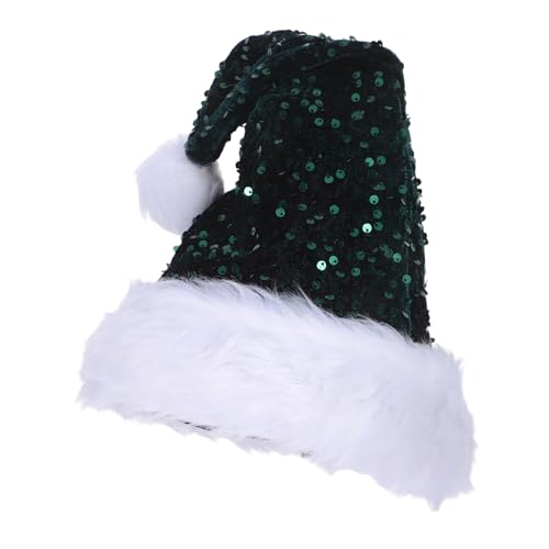 SOLUSTRE Pailletten Weihnachtsmütze für Erwachsene mit Doppelter Polsterung Weichem Polyester und Funkelnden Glitzerelementen Wärmeisolierend und Festlich für Weihnachtsfeiern von SOLUSTRE