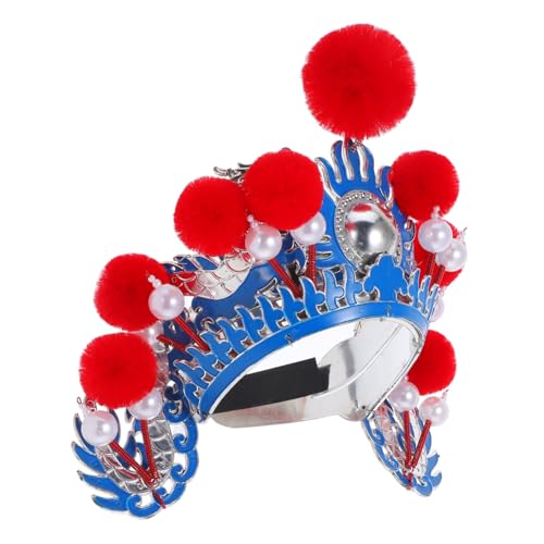 SOLUSTRE Peking Oper Hut Traditioneller Chinesischer Kopfschmuck Unisex Verstellbar für Bühne Theater Kostüm Party Kulturelles Accessoire Blau mit Pompon SOLUSTRE Peking Oper Hut Traditioneller Chinesischer Kopfschmuck Unisex Verstellbar für Bühne Theater Kostüm Party Kulturelles Accessoire Blau mit Pompon von SOLUSTRE