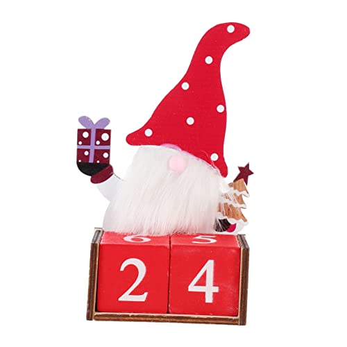 SOLUSTRE Perpetual Christmas Desktop Kalender aus Holz Handbemalte Monats und Datumsanzeige Kreative Tischdeko für Wohnzimmer und Büro Wiederverwendbarer Holzblock Kalender für Adventszeit von SOLUSTRE