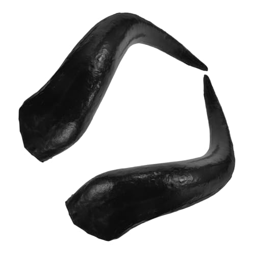 SOLUSTRE Realistisches Ox Horn Stirnband Schwarz Groß DIY Kostüm Requisite Halloween Party Kopfschmuck für Karneval und Fasching von SOLUSTRE