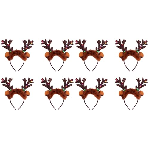 SOLUSTRE Rentier Geweih Stirnband LED Leuchten Haarreifen Weihnachten Haarband Kopfbedeckungen Kinder Erwachsene Weihnachten Party Cosplay Kostüm Zubehör Foto Requisiten 8 Stück SOLUSTRE Rentier Geweih Stirnband LED Leuchten Haarreifen Weihnachten Haarband Kopfbedeckungen Kinder Erwachsene Weihnachten Party Cosplay Kostüm Zubehör Foto Requisiten 8 Stück von SOLUSTRE