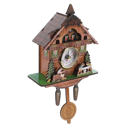 SOLUSTRE Retro Wanduhr aus Holz mit Leise Küchenuhr und Vogelhaus Design Stilvolle Wohnzimmer und Schlafzimmer Wanddekoration Multifunktionale Haus und Bürouhr SOLUSTRE Retro Wanduhr aus Holz mit Leise Küchenuhr und Vogelhaus Design Stilvolle Wohnzimmer und Schlafzimmer Wanddekoration Multifunktionale Haus und Bürouhr von SOLUSTRE