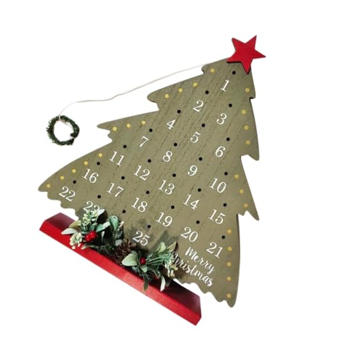 SOLUSTRE Rustikaler Holz Adventskalender Weihnachtsbaum mit Countdown Funktion Tischdekoration für Weihnachten Vielseitiges Xmas für Zuhause Büro und Party SOLUSTRE Rustikaler Holz Adventskalender Weihnachtsbaum mit Countdown Funktion Tischdekoration für Weihnachten Vielseitiges Xmas für Zuhause Büro und Party von SOLUSTRE