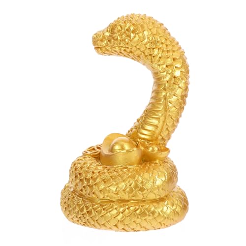 SOLUSTRE Schlangenfigur aus Harz Chinesischer Stil Realistische Tischdeko Feng Shui Ornament Goldene Yanbao Schlange Tierkreiszeichen für und Bürodekoration SOLUSTRE Schlangenfigur aus Harz Chinesischer Stil Realistische Tischdeko Feng Shui Ornament Goldene Yanbao Schlange Tierkreiszeichen für und Bürodekoration von SOLUSTRE