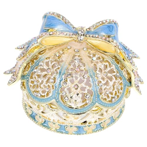 SOLUSTRE Schmuckschatulle mit Kronenform und Glänzendem Schleifenmuster Langlebige Legierung Praktische Ringbox Stilvolle Aufbewahrung für Ringe und Juwelen Geschenkidee für Zuhause SOLUSTRE Schmuckschatulle mit Kronenform und Glänzendem Schleifenmuster Langlebige Legierung Praktische Ringbox Stilvolle Aufbewahrung für Ringe und Juwelen Geschenkidee für Zuhause von SOLUSTRE