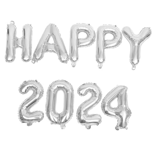 SOLUSTRE Silber Folienballon Set Happy Zahlen Partydekoration Aluminiumfolie Luftballons für Neujahrsfeier Tisch und Wanddeko Festlich SOLUSTRE Silber Folienballon Set Happy Zahlen Partydekoration Aluminiumfolie Luftballons für Neujahrsfeier Tisch und Wanddeko Festlich von SOLUSTRE