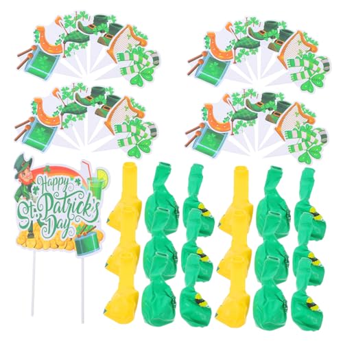 SOLUSTRE St Patrick's Day Party Dekoration Teiliges Set mit Grünen Kleeblatt Cupcake Toppern und Ballons Wiederverwendbar Einfach zu Montieren für Familienfeiern Schulveranstaltungen und SOLUSTRE St Patrick's Day Party Dekoration Teiliges Set mit Grünen Kleeblatt Cupcake Toppern und Ballons Wiederverwendbar Einfach zu Montieren für Familienfeiern Schulveranstaltungen und von SOLUSTRE