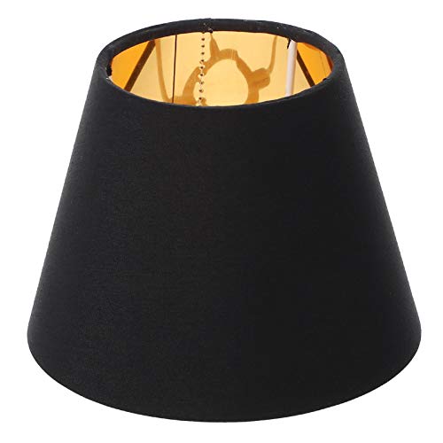 SOLUSTRE Stoff Lampenschirm Tischlampe Lampenschirm für E14 Glühbirne 15X9X12CM Schwarz Tuch Schutzhülle für Pendelleuchte Kronleuchter Schreibtischlampe Deckenleuchte von SOLUSTRE