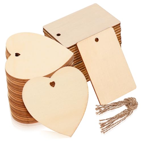SOLUSTRE Teiliges Holzscheiben mit Löchern Herz Rechteck Hanfseil zum Basteln DIY Weihnachtsbaumdekoration Vielseitige Holzdeko zum Aufhängen und Bemalen SOLUSTRE Teiliges Holzscheiben mit Löchern Herz Rechteck Hanfseil zum Basteln DIY Weihnachtsbaumdekoration Vielseitige Holzdeko zum Aufhängen und Bemalen von SOLUSTRE