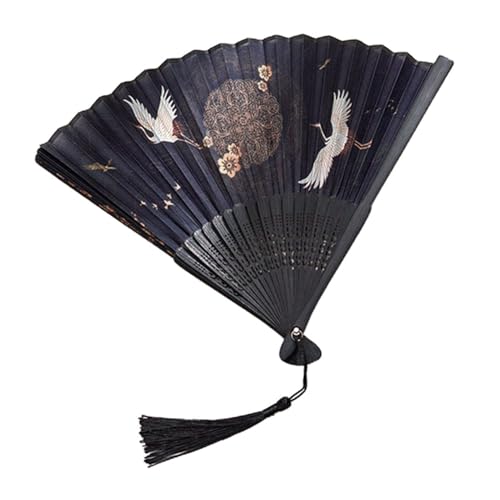 SOLUSTRE Traditioneller Chinesischer Handfächer Vintage stil Eleganter Fächer für Tanz Bühne Fotorequisite Dekoration von SOLUSTRE