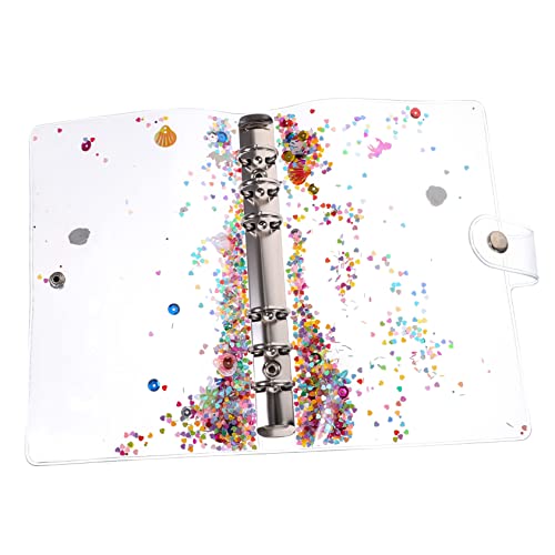 SOLUSTRE Transparent Binder Notebook Shell mit Glitzer Sicherer Verschluss Büro und Schulzubehör für Scrapbook und Notizbuchschutz Teilig von SOLUSTRE
