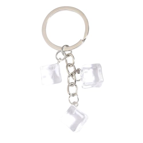 SOLUSTRE Transparenter Resin Eiswürfel Schlüsselanhänger Kreatives Niedliches Anhänger für Auto und Tasche Modisches Accessoire für Frauen Langlebig und als von SOLUSTRE