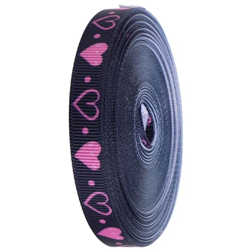 SOLUSTRE Valentinstag Geschenkband mit Herzmuster Yards Polyester Schleifenband für Geschenke Basteln Dekorationen Hochzeit Muttertag Festtags Dekoband Vielseitig Einsetzbar von SOLUSTRE