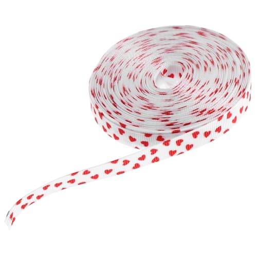 SOLUSTRE Valentinstags Dekoband aus Weichem Polyester Yards DIY Schleifenband mit Herzmuster Langlebiges Geschenkband für Blumensträuße Hochzeit und Bastelprojekte von SOLUSTRE
