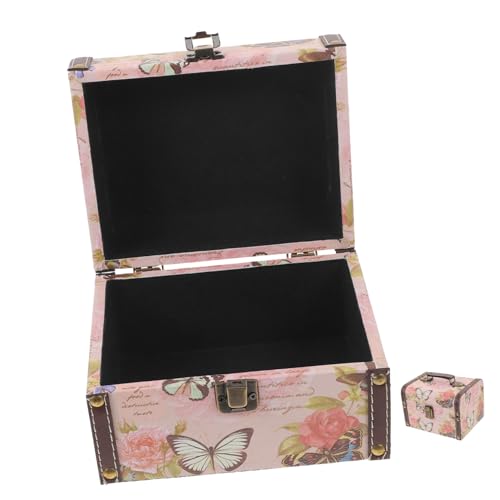 SOLUSTRE Vintage Schmuckaufbewahrungsbox PU mit Sealing Design Kompakte Multifunktionale Schmuckschatulle für Ringe Ohrringe und Schätze für Valentinstag oder Geburtstag von SOLUSTRE