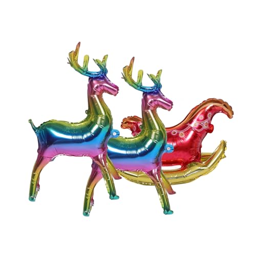 SOLUSTRE Weihnachtliches Rentier und Schlitten Folienballon Set Aufblasbar Einfache Inflation Festliche Winterparty Dekoration für Weihnachtsfeiern und Schaufenster SOLUSTRE Weihnachtliches Rentier und Schlitten Folienballon Set Aufblasbar Einfache Inflation Festliche Winterparty Dekoration für Weihnachtsfeiern und Schaufenster von SOLUSTRE