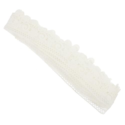 SOLUSTRE Weiße Spitzenborte für Gardinen Dekor Französischer Vintage Stil Bestickte Spitze zum Nähen DIY Spitzenband für Kleidung Tischdecke Vorhangsaum Vielseitiges Nähzubehör von SOLUSTRE