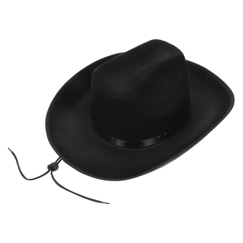 SOLUSTRE Western Cowboyhut Damen und Herren Verstellbar mit Kordel Leichter Schwarzer Partyhut aus Vliesstoff für Kostüm Outdoor Bühnenperformance und Western Mottoveranstaltungen SOLUSTRE Western Cowboyhut Damen und Herren Verstellbar mit Kordel Leichter Schwarzer Partyhut aus Vliesstoff für Kostüm Outdoor Bühnenperformance und Western Mottoveranstaltungen von SOLUSTRE