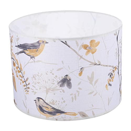 Tuch Lampenschirm Vogel Muster Lampenschirm E27 Basisleuchte Abdeckungen Floral Tischlampe Abdeckung Trommellampenschirm für Home Schreibtisch Nachttisch Light Schlafzimmer von SOLUSTRE