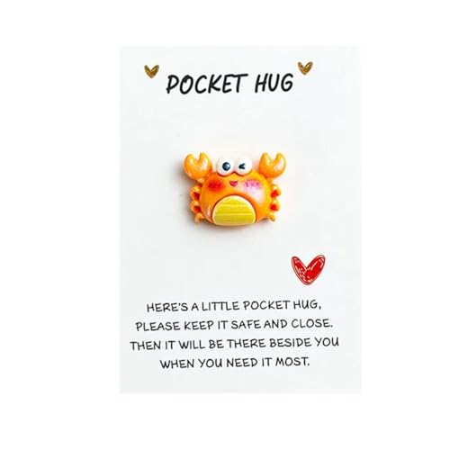 Pocket Hug Pocket Hug Cards with Animals Good Luck Get Well Soon, Gifts for Women Pocket Hugs for Friends Positive GIFS for Her Women Kids Age 3+ (Orange) von SOMUSICTY