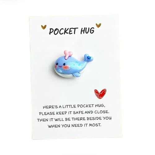 Pocket Hug Pocket Hug Cards with Animals Good Luck Get Well Soon, Gifts for Women Pocket Hugs for Friends Positive GIFS for Her Women Kids Age 3+ (White) von SOMUSICTY