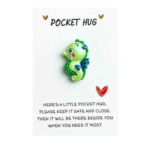 Pocket Hug Pocket Hug Cards with Animals Good Luck Get Well Soon Gifts for Women Pocket Hugs for Friends Positive Gifts for Her Women Kids Age 3+ (Green) von SOMUSICTY