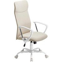 SONGMICS Bürostuhl, OBN034K01 Stoff weiß, Gestell weiß von SONGMICS