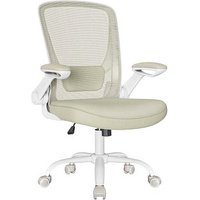 SONGMICS Bürostuhl, OBN037K02 Kunststoff weiß, Gestell weiß von SONGMICS