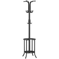 SONGMICS Kleiderständer schwarz Metall 12 Haken 40,0 x 175,0 cm von SONGMICS