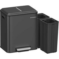 SONGMICS Mülleimer 30,0 (2x 15,0) l schwarz, 1 St. von SONGMICS