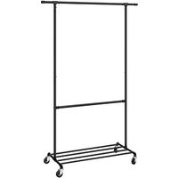 SONGMICS Rollgarderobe schwarz Metall 100,0 x 198,0 cm von SONGMICS