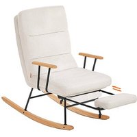 SONGMICS Schaukelstuhl creme schwarz, natur Metall 58,0 x 97,0/151,0 x 100,0 cm, 1 St. von SONGMICS