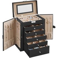 SONGMICS Schmuckkästchen schwarz, beige 26,0 x 15,5 x 32,0 cm, 1 St. von SONGMICS