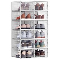 SONGMICS Schuhboxen 9,1 l transparent, weiß 23,0 x 33,3 x 14,0 cm, 12 St. von SONGMICS