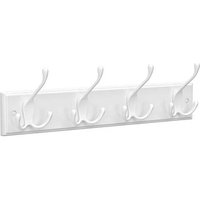 SONGMICS Wandgarderobe LHR30WT weiß Holz 4 Haken 40,0 x 11,0 cm von SONGMICS