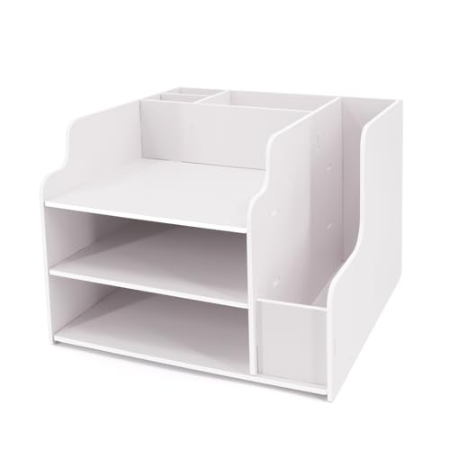 SONGWAY Schreibtisch-Organizer und Zubehör – 3-stöckiger Papier-Organizer mit horizontalen und vertikalen Aktenordnerhaltern, Papier-Briefablage, Schreibtisch-Organizer und Aufbewahrung für Zuhause SONGWAY Schreibtisch-Organizer und Zubehör – 3-stöckiger Papier-Organizer mit horizontalen und vertikalen Aktenordnerhaltern, Papier-Briefablage, Schreibtisch-Organizer und Aufbewahrung für Zuhause von SONGWAY