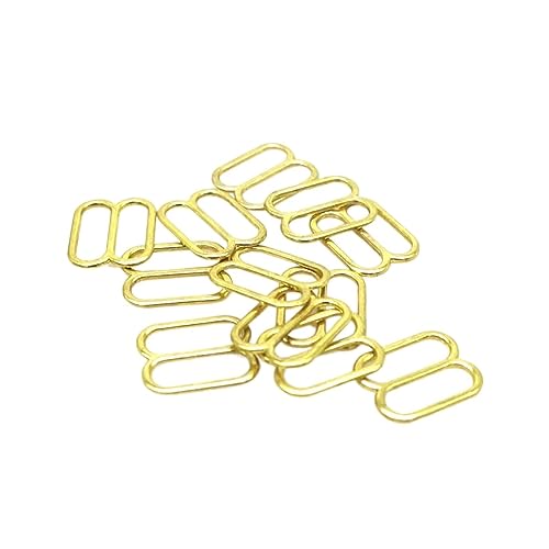 30 Stück 4 mm ~ 15 mm Metall-BH-Träger-Einstellschnallen, Unterwäsche-Schieber, Ringe, Clips for Dessous-Anpassung, DIY-Zubehör (Color : Gold Slider, Size : 10mm) von SONLED