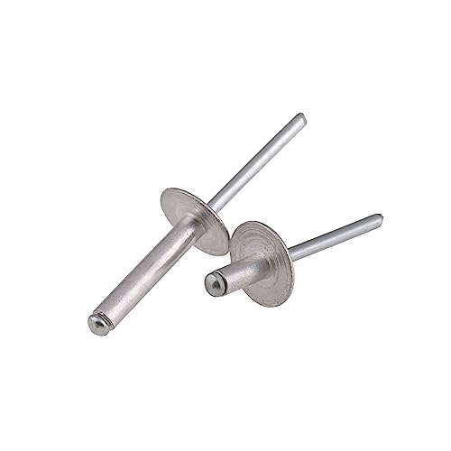 30 Stück M3,2 x 6,4–12 mm Aluminium-Pop-offene Nieten, große Flanschkappe, Blindniete, Kuppelkopf, selbststeckende Niete (Size : White, Color : 30Pcs M3.2x8) von SONLED