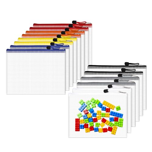 Dokumententasche A5-14 Stück Transparente Dokumentenmappe mit Reißverschluss, Mesh-Kunststoffbeutel für Dateien, Papiere, Dokumente, Kosmetika, Spielzeug-Bauteile, Hausaufgaben und Reisen Dokumententasche A5-14 Stück Transparente Dokumentenmappe mit Reißverschluss, Mesh-Kunststoffbeutel für Dateien, Papiere, Dokumente, Kosmetika, Spielzeug-Bauteile, Hausaufgaben und Reisen von SONNHELL