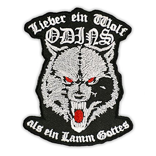 Aufnäher Aufbügler Lieber ein Wolf Odins als ein Lamm Gottes Wikinger Sprüche von SONS OF ODIN