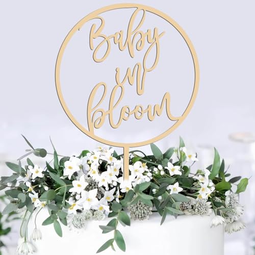 Baby in Bloom Tortenaufsatz – Holz Baby in Blüte Babyparty Kuchendekorationen – Baby in Bloom Kuchenaufsatz für Babypartys und Geschlechteroffenbarung Partys für Jungen und Mädchen Baby in Bloom Tortenaufsatz – Holz Baby in Blüte Babyparty Kuchendekorationen – Baby in Bloom Kuchenaufsatz für Babypartys und Geschlechteroffenbarung Partys für Jungen und Mädchen von SONSMER