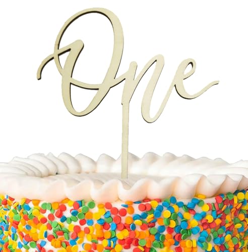 Kuchendekoration für den ersten 1. Geburtstag, aus Holz, für Kinder, Britdhay, Party-Dekoration, doppelseitig, Jahrestag Kuchendekoration für den ersten 1. Geburtstag, aus Holz, für Kinder, Britdhay, Party-Dekoration, doppelseitig, Jahrestag von SONSMER