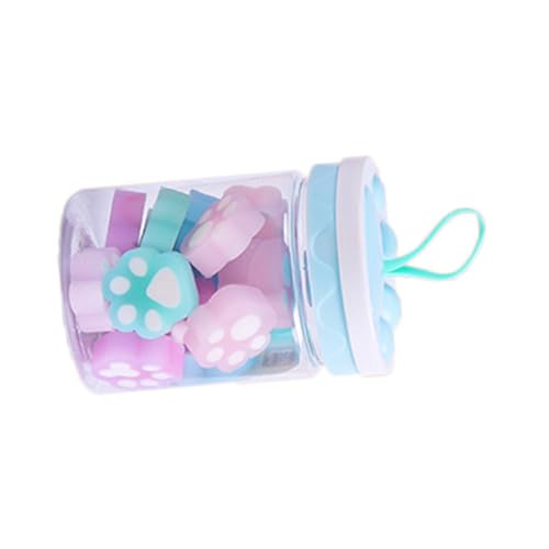 SOPOTUTU 1 Karton Kindergarten Radiergummis Katzenpfote Cartoon design Bunte Leuchtende Radiergummis für Schüler Schreibwaren mit Einzigartigen Tragbaren Radierern Zufällige Farbe von SOPOTUTU