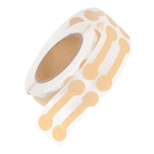 SOPOTUTU 1 Rolle Geschenkanhänger-Aufkleber Praktisch Schild Halskette Klebeetiketten schmuck Kraftpapier Khaki von SOPOTUTU