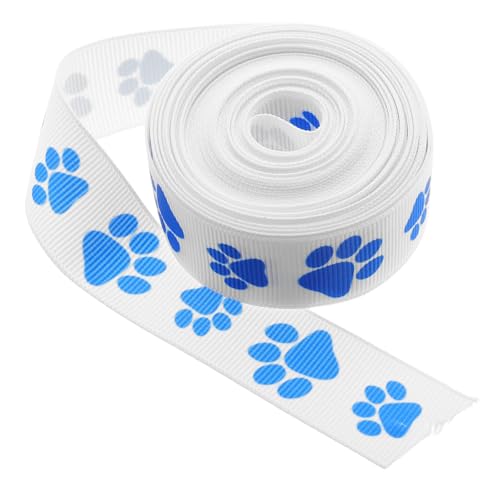 SOPOTUTU 1 Rolle Paw Print Geschenkband aus Polyester Yards Verpackungsband für Bastelarbeiten Dekorationen und Partys Robust zu Handhaben und Farbecht von SOPOTUTU