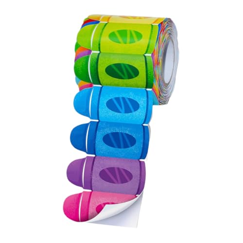 SOPOTUTU 1 Rolle Randaufkleber mit Buntstift Grenzaufkleber Vinyl Dekorationen schulmaterial Klassenzimmer Dekoration Tafelaufkleber Bulletin Board Grenze Aufkleber aus beschichtetem Papier von SOPOTUTU