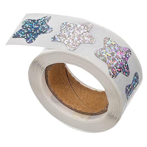 SOPOTUTU 1 Rolle Sternaufkleber Selbstklebende Glitzer Sternaufkleber für DIY Basteln Belohnungssysteme Dekorative Etiketten für Partys Wasserfest und Vielseitig Einsetzbar von SOPOTUTU