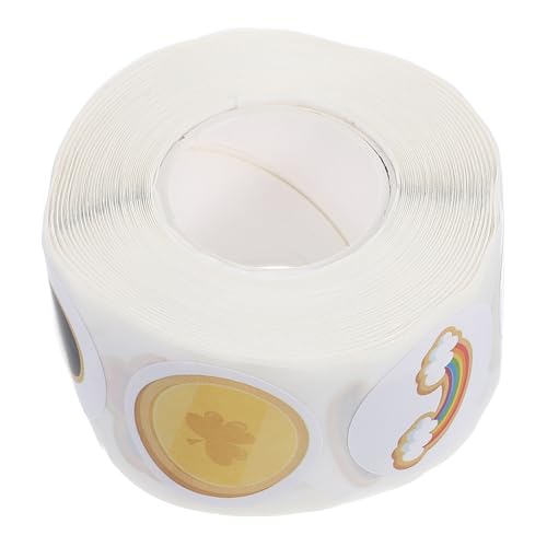 SOPOTUTU 1 Rolle Versiegelungsaufkleber Shamrock-aufkleber Kleeblatt-gastgeschenke Kleeblatt-etiketten Kleeblatt-aufkleber Shamrock Party Dekorationen Kupferplattenaufkleber von SOPOTUTU