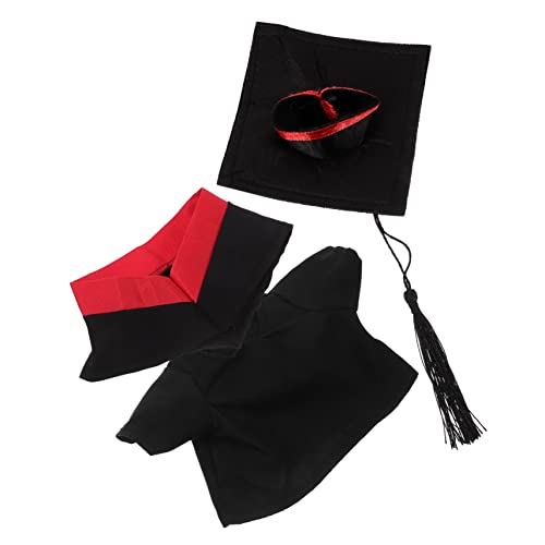 SOPOTUTU 1 Satz Abschlussanzugsspielzeug Plüsch Puppe Abschluss Hut Kleidung Abschluss Ihr Kindergartenabschluss Outfit Puppenmütze Kleidung Mädchen Hüte Kleiden Black Stoff von SOPOTUTU