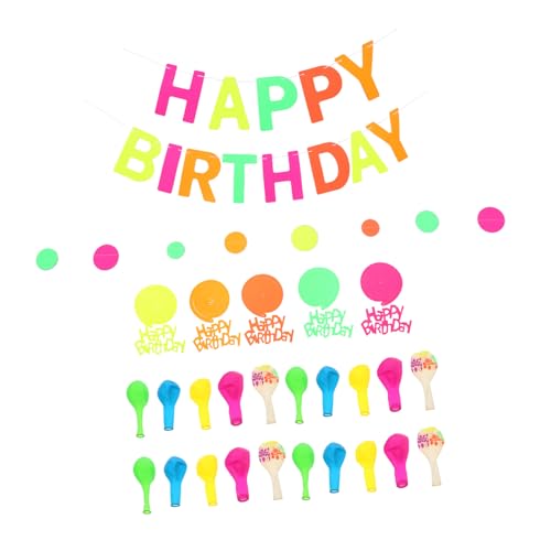 SOPOTUTU 1 Satz Ballondekorationsset Geburtstag Luftballons Geburtstagsballons Für Frauen Geburtstag Dekoration Kit Geburtstagsdekorationen Für Frauen Neon-partyzubehör Neonballons Emulsion von SOPOTUTU
